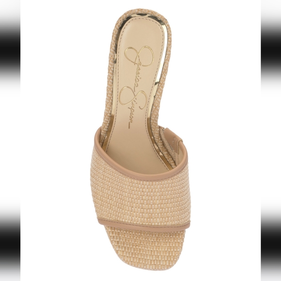 Jessica Simpson Natural Elyzza Leather Sandal, 9.5 - Picture 3 of 7